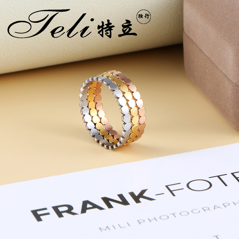 钛钢戒指女开口小众个性指环锆石简约ins风高级轻奢饰品四叶草详情4