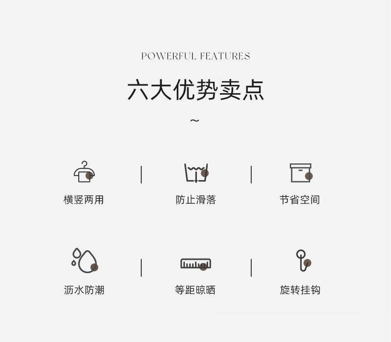 冰川纹九孔衣架家用收纳衣撑衣柜网红折叠收缩魔术旋转9孔挂衣架详情2
