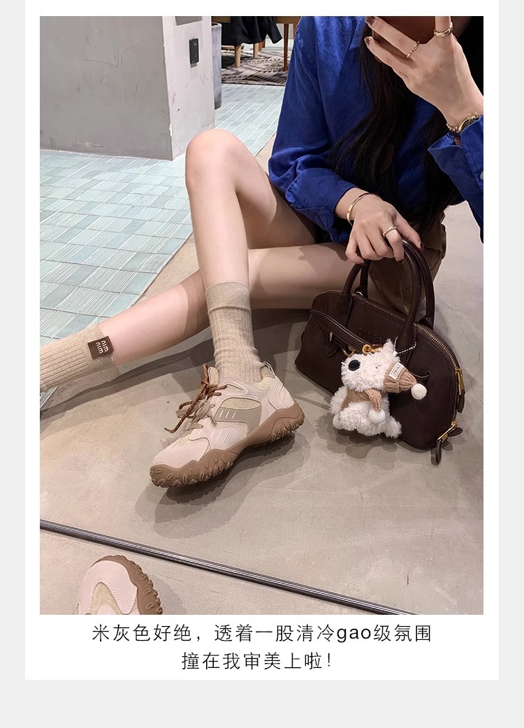 The thick-soled insole height-increasing Forrest Gump shoes of the same style as Grape Mom are the new sporty and casual leather training shoes for women in the autumn and winter of 2024 pic 38