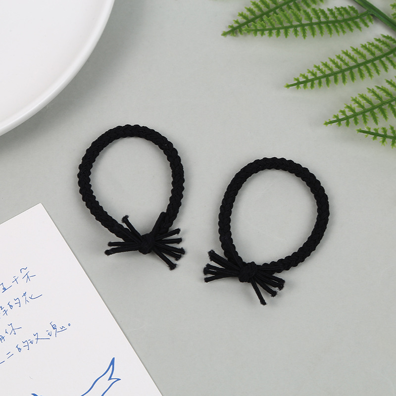 Korean hair tie for women, simple and fresh hair band, simple handcrafted braided leather band hair tie headwear, Korean version adult hair accessory pic 7
