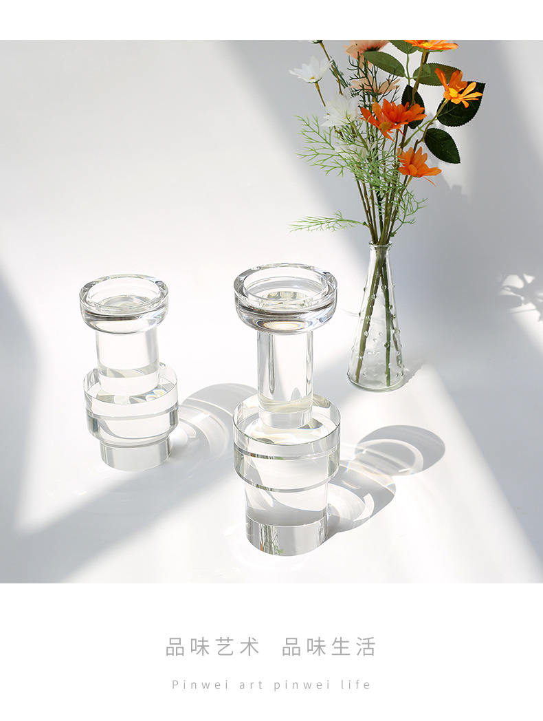 Modern light luxury crystal candlestick ornaments, wedding guide, romantic candlelight dinner utensils for Western restaurants, wholesale of candlesticks pic 27