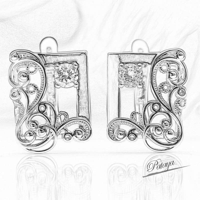 PATAYA585 rose gold real gold electroplated zircon earrings, cross-border direct supply AliExpress window personalized earrings pic 6