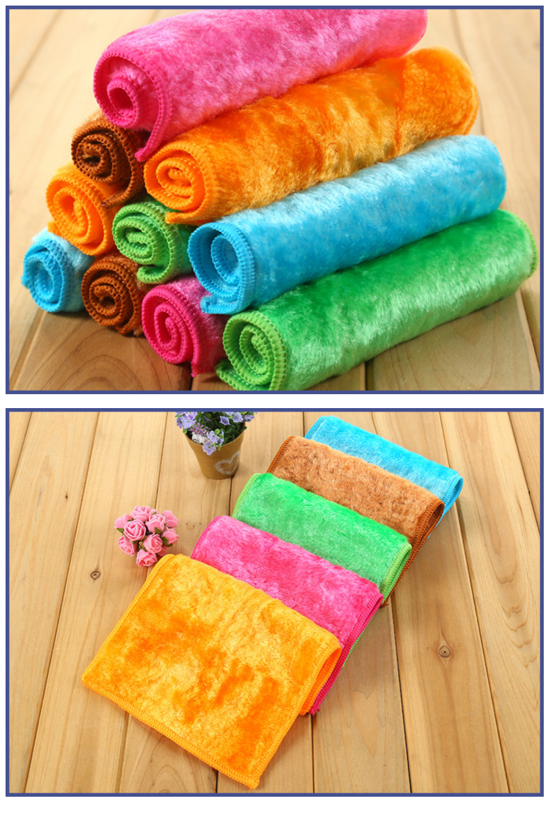 Wholesale of wood fiber absorbent kitchen thickened silk dishwashing cloths with logo printing, oil-free dishwashing cloths for lazy people pic 19