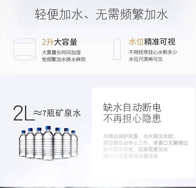 2021新款加湿器2L大容量喷雾补水USB三喷大雾量静音家用厂家代发详情40