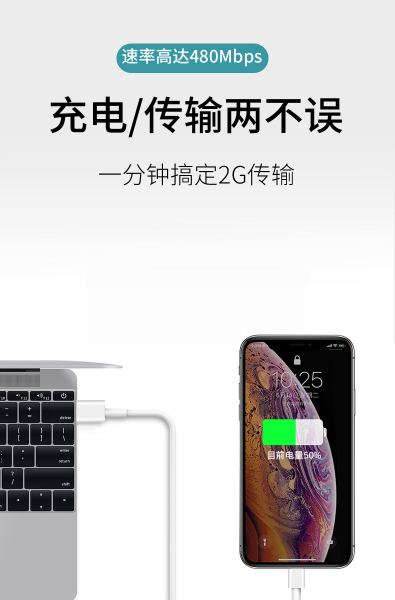 适用于苹果PD20W手机数据线12双Type-c头iPhone15充电线2米USB口X详情10