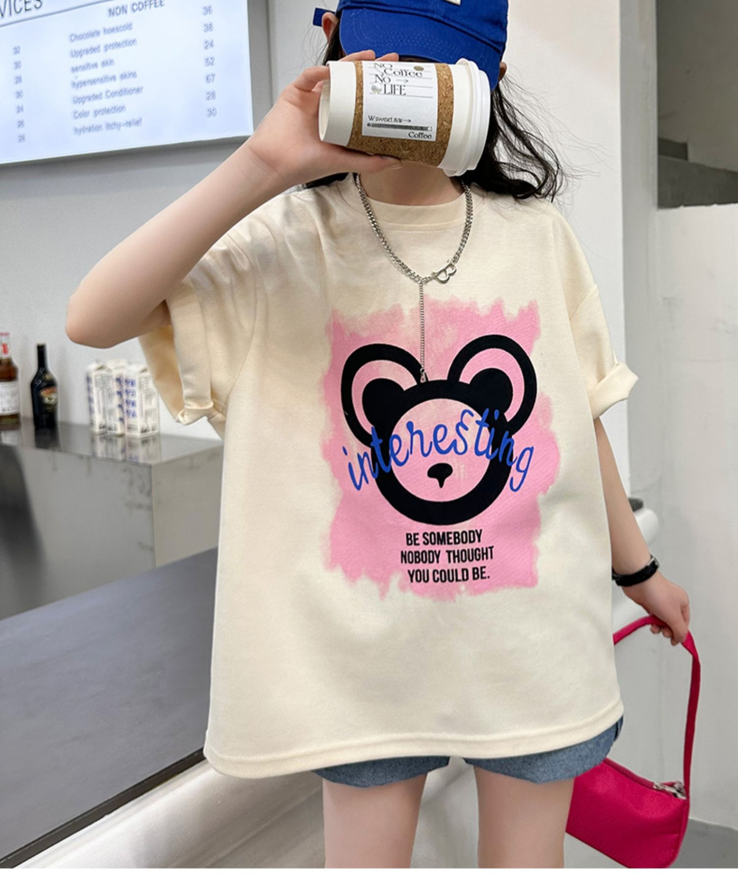 女童短袖纯棉T恤2023新款夏季宽松上衣中大童装印花t儿童半袖体恤详情16