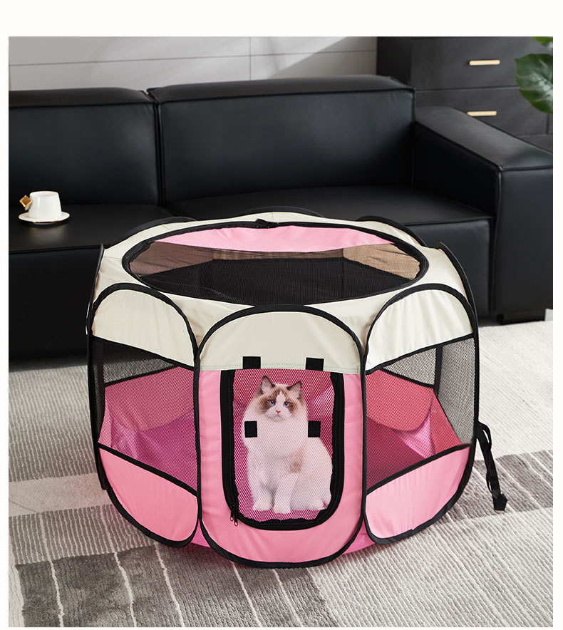 宠物八角笼可折叠狗笼防水牛津布宠物帐篷可拆洗耐抓狗狗猫咪产房详情11