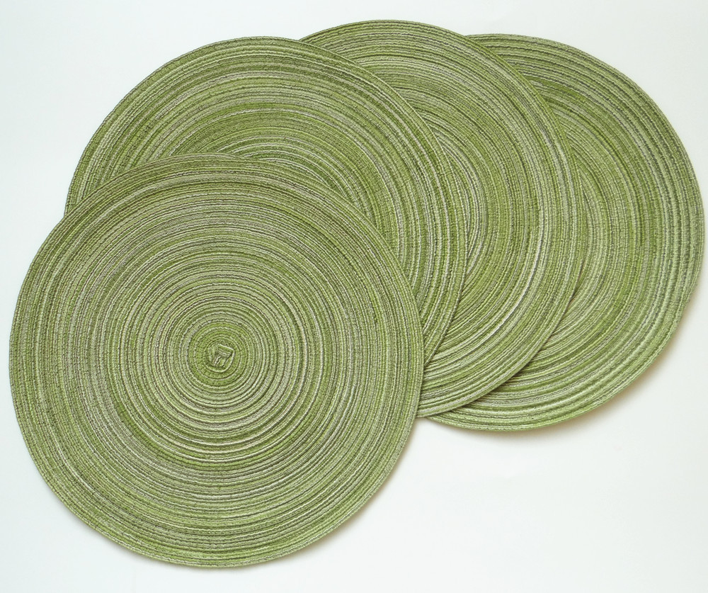 Nordic-style easy-to-maintain home dining table baking food background round heat insulation mat, cotton yarn imitation table mat pic 4