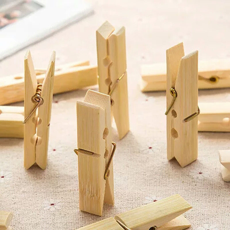 Q1232 20 high-quality bamboo clips: Bamboo clips for clothing, socks, pants, and grapes pic 8