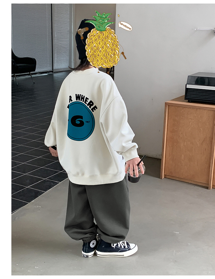 童装2024新款卫衣儿童卫衣男童时髦潮打底衫韩版宝宝上衣男孩宽松详情49