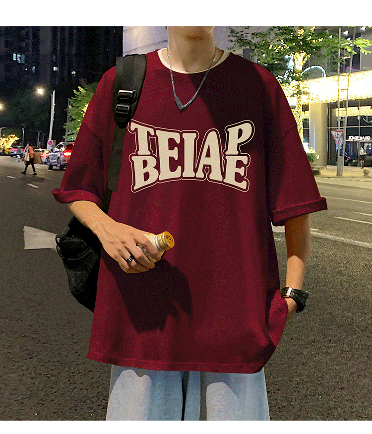 港风复古棉短袖T恤男ins潮牌夏季2024新款男装oversize宽松体恤详情21