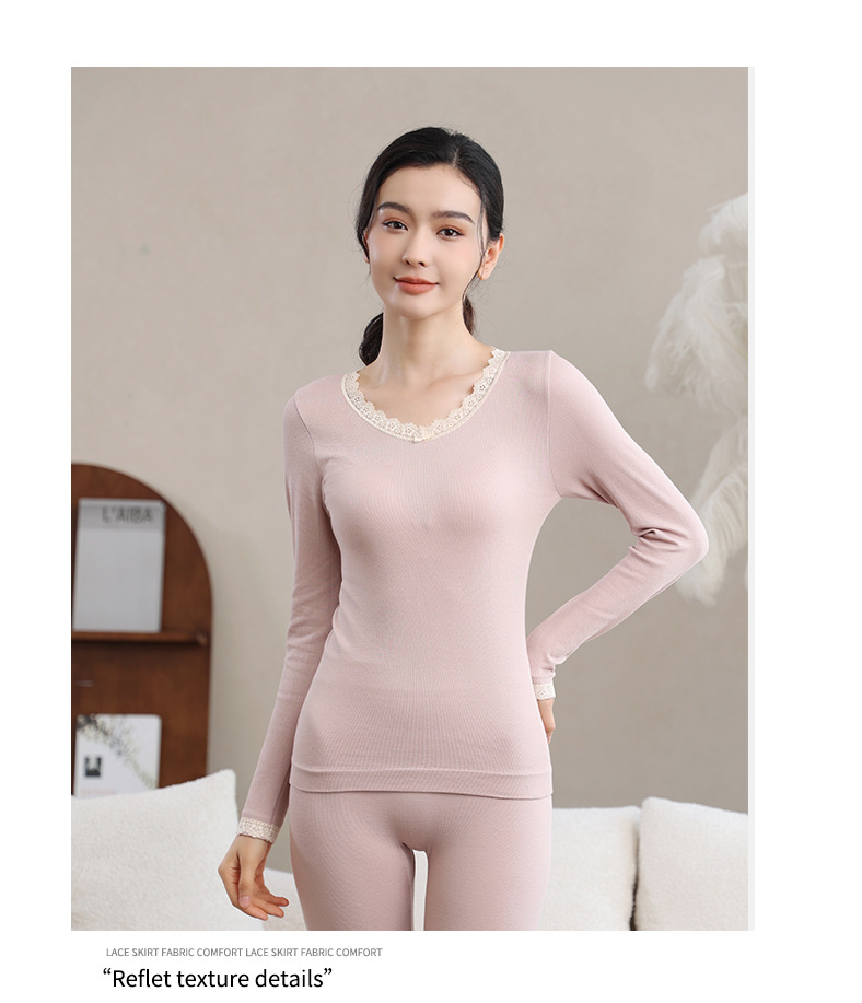 保暖内衣套装女秋冬新款长袖上衣打底衫薄款美体衣秋衣秋裤两件套详情16