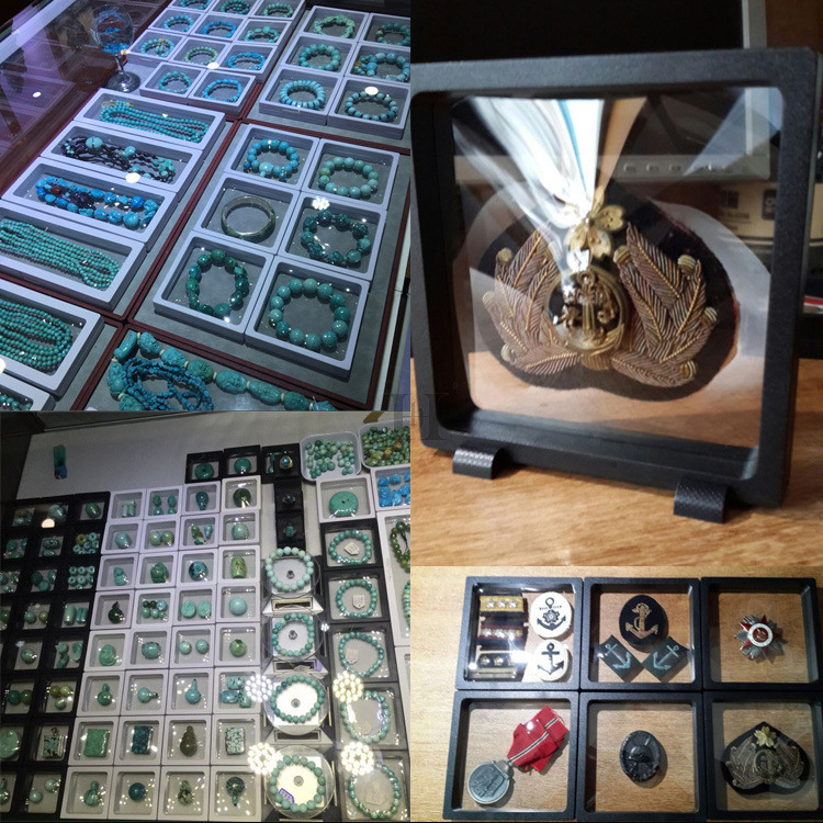 Jewelry storage PE floating box, ring wearing armor, transparent film display box, bracelet packaging, accessory box wholesale pic 12