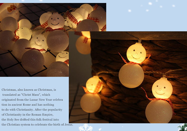 Cross-border best-selling led Christmas snowman light string, Santa Claus festival small colorful lights, girlish heart decoration string lights pic 15
