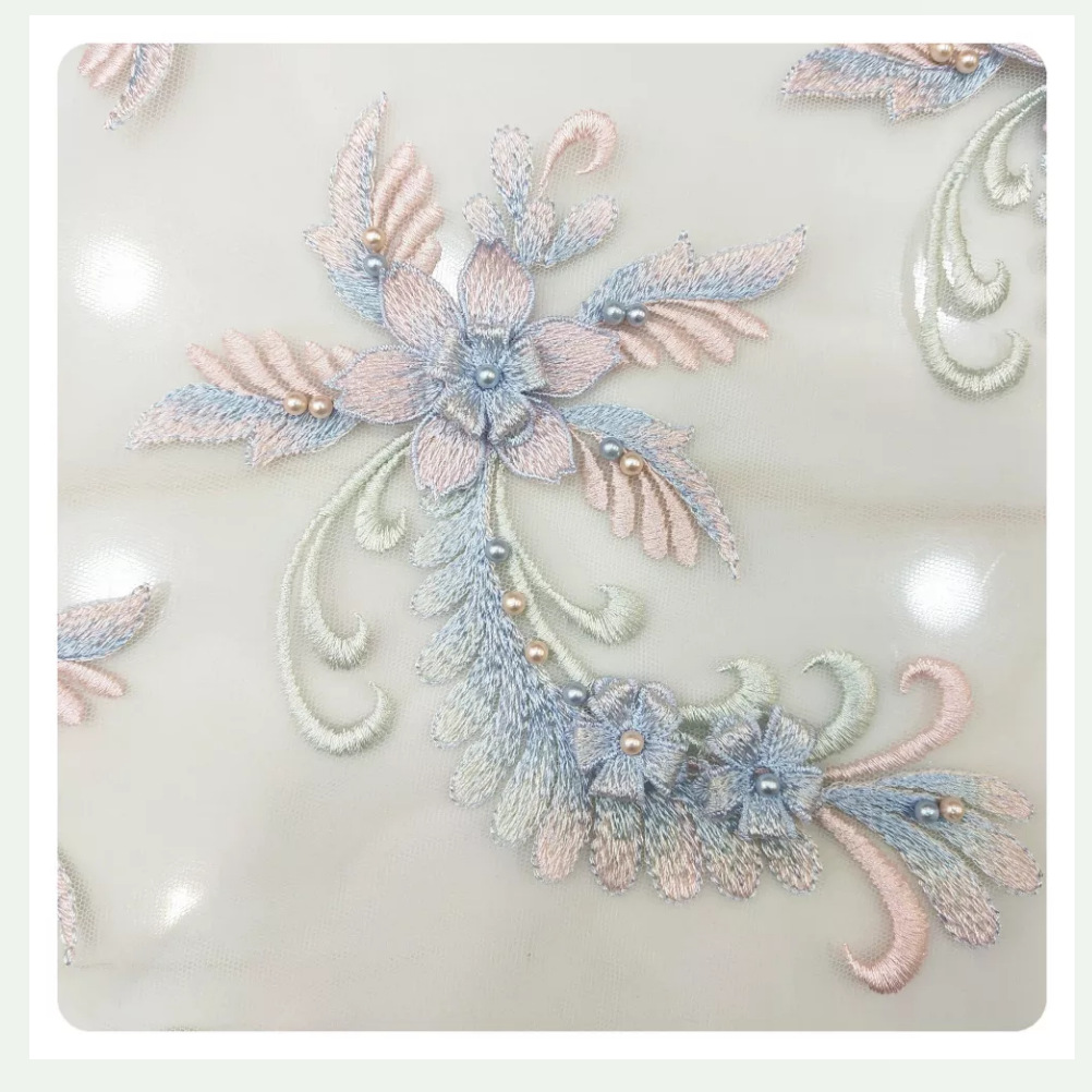 网纱钉珠电脑立体绣花diy晚礼服童装婚纱服装辅料刺绣贴花详情3