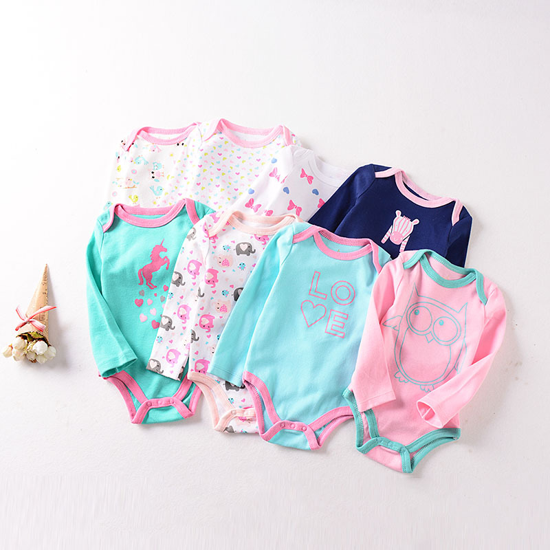 Summer 2021 new long-sleeved and short-sleeved crawling suits for infants and children aged 0-1, cartoon crawling suits, foreign trade miscellaneous styles, long-sleeved and short-sleeved crawling suits pic 37