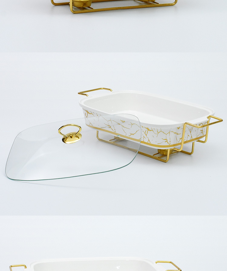 Cross-border supply ceramic alcohol stove, restaurant food heating container, square alcohol hot pot ceramic buffet stove, self-service fast food stove, alcohol hot pot, alcohol stove, restaurant buffet store portable alcohol hot pot stove pic 2