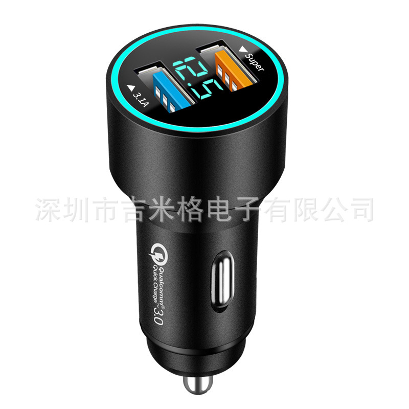 新款qc3.0车充66W 65W 40W超级快充数显车充PD20W双USB车载充电器详情26