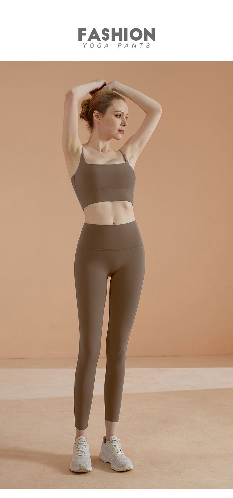 Autumn and winter Lycra nude yoga pants for women, tight height waists, elastic peach hips, lulu original factory running and fitness wear pic 33