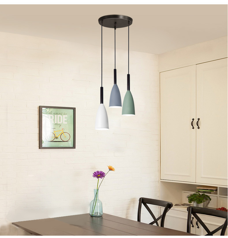 现代简约餐厅灯餐桌三头北欧灯具创意个性饭厅卧室床头吧台小吊灯详情5