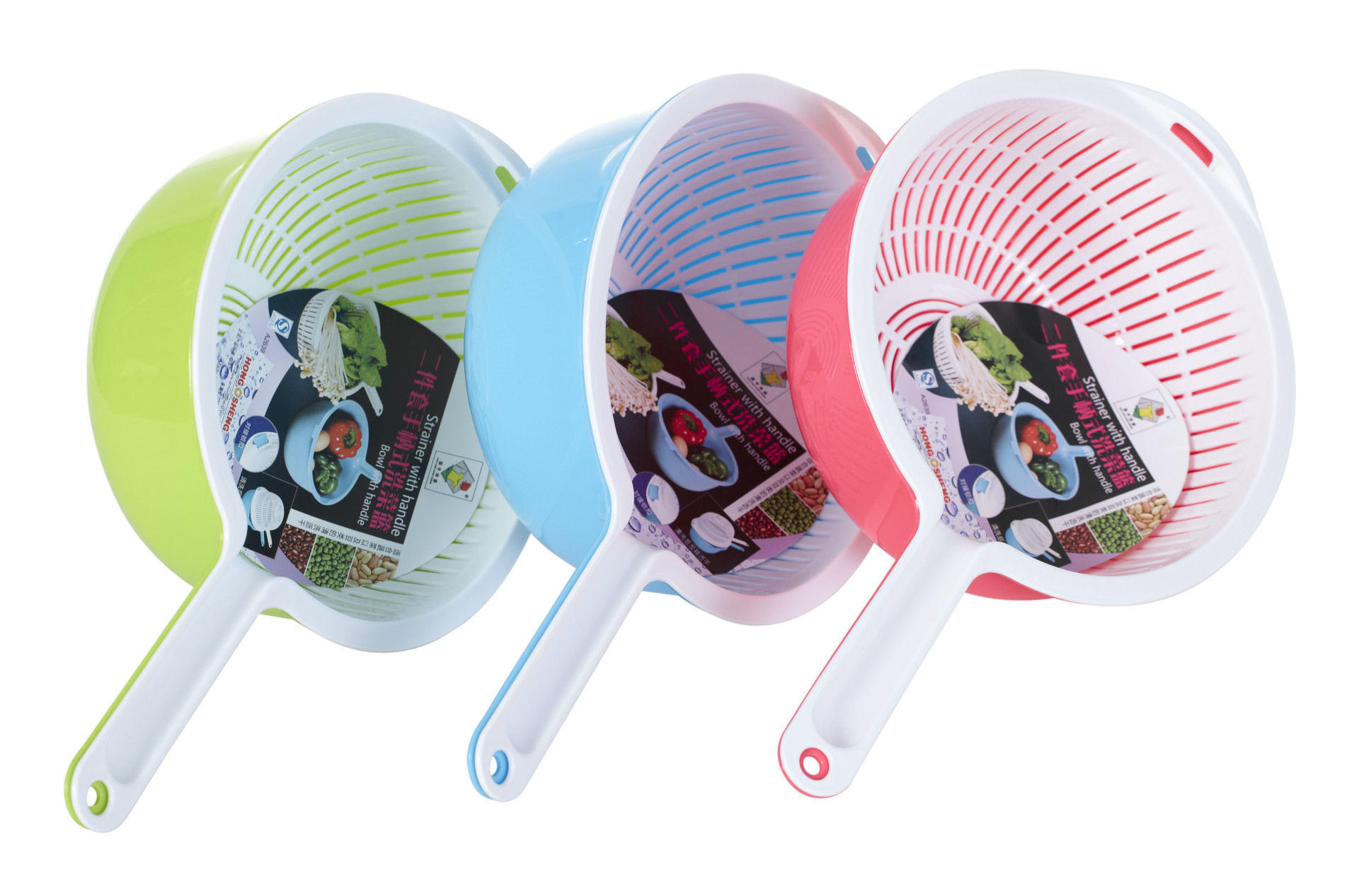 厨房用品滴水筛盆 两件套带手把筛盆 蔬菜水果筛盆详情1