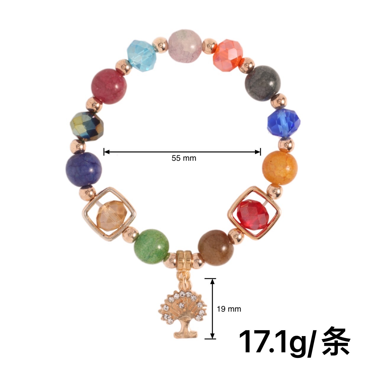 Wholesale of new fashionable Bohemian crystal bead chains, handcrafted alloy pendants and bracelets that are selling well across borders in Europe and America pic 1