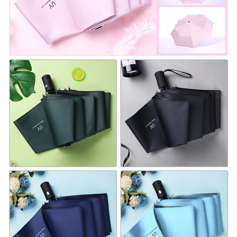 Automatic umbrellas for sun protection and shading, three-fold umbrellas, folding logo advertising umbrellas, bulk wholesale, UV black vinyl sun umbrellas pic 14