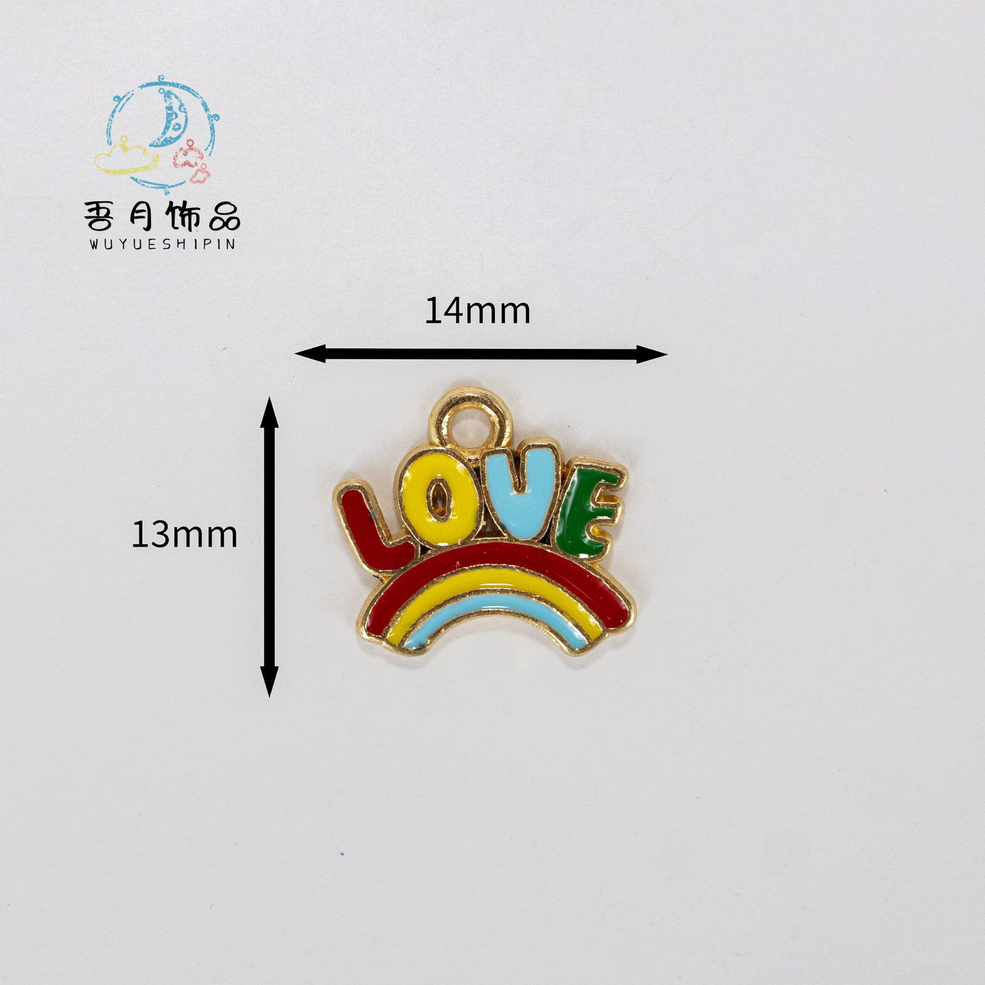 彩虹滴油合金饰品配件项链手链耳环耳饰手工diy材料义乌批发厂家详情3