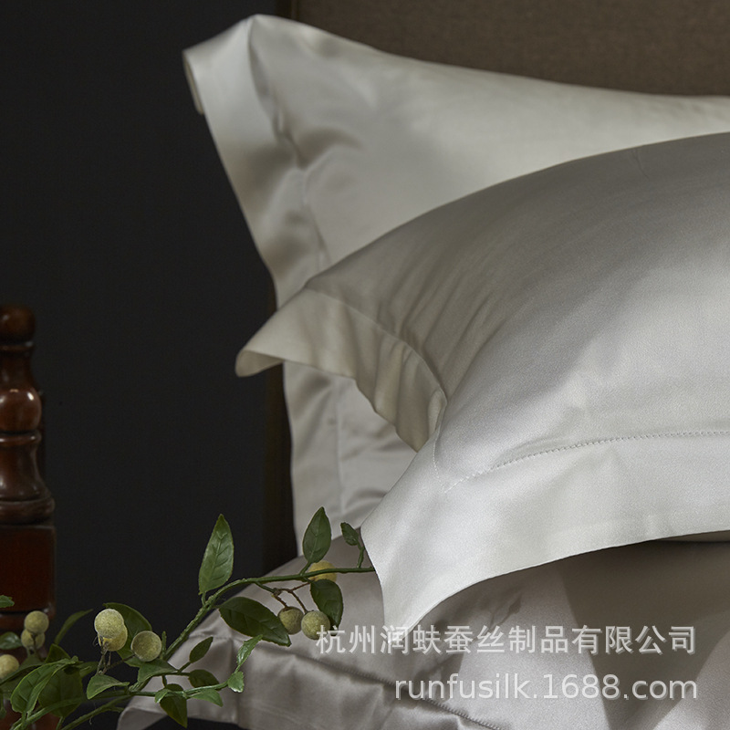 Heavyweight 25mm 100% mulberry silk bedding, wedding silk four-piece set, silk quilt cover and bed sheet pic 18