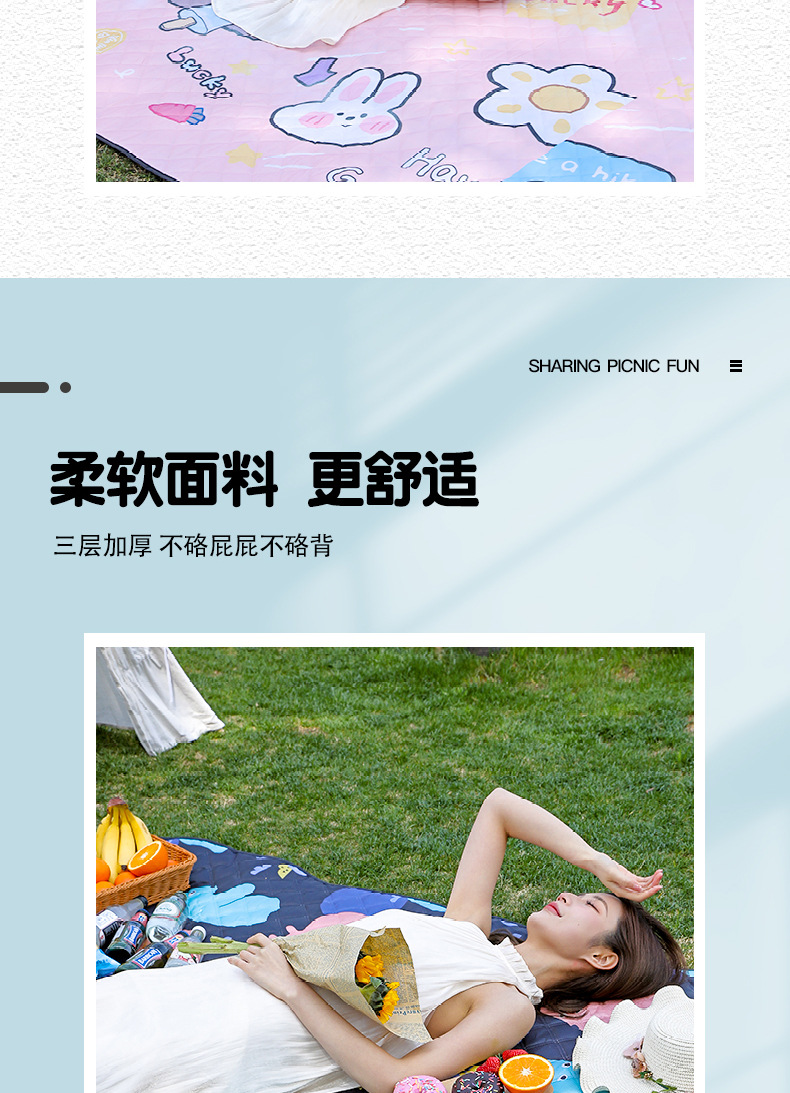 春游野餐垫防潮户外露营便携防水加厚野炊郊游地垫草坪沙滩垫现货详情8