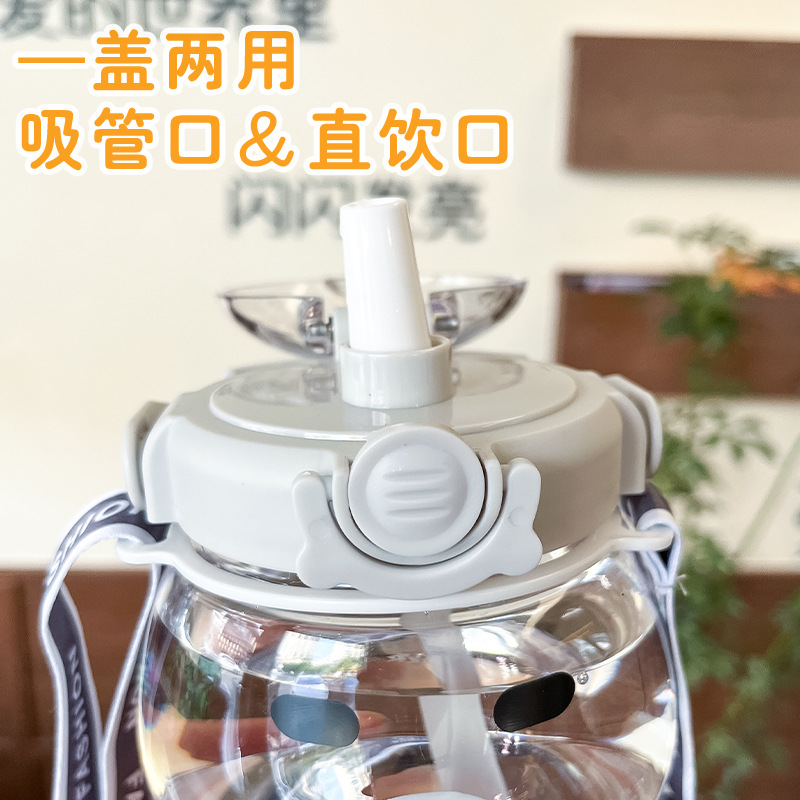 卡通塑料小熊大容量水杯女生高颜值网红大肚杯tritan儿童运动水壶详情3