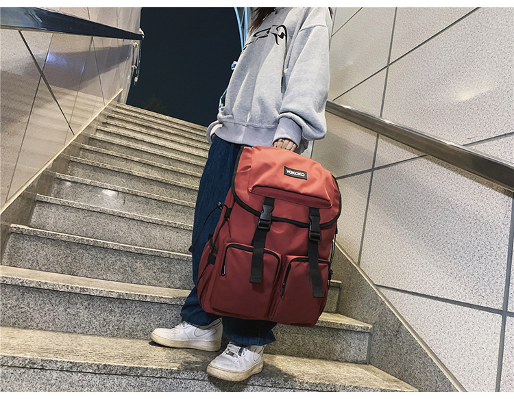 2022新款书包初高中大学生书包工装韩版简约大容量双肩背包详情22