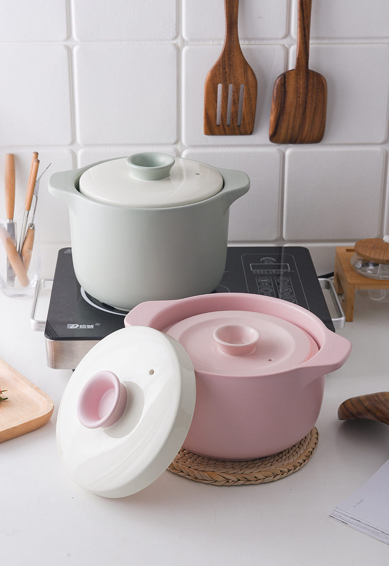Cute small household gas stew pot, soup pot, macaron-colored milk pot, noodle cooking pot, supplementary food pot wholesale pic 13
