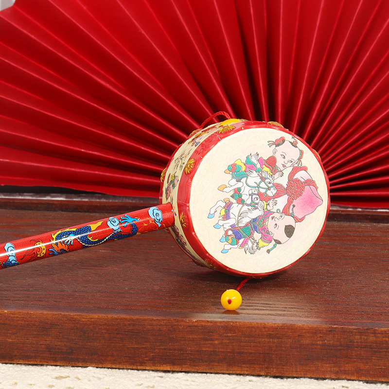 儿童乐器传统吉祥拨浪鼓抓周用品布置礼物男宝女孩抓阄玩具批发详情5
