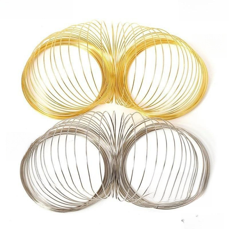 圈钢丝记忆珠钢丝圈 用于手镯手链制作  珠宝制作组件金色钢色小详情1