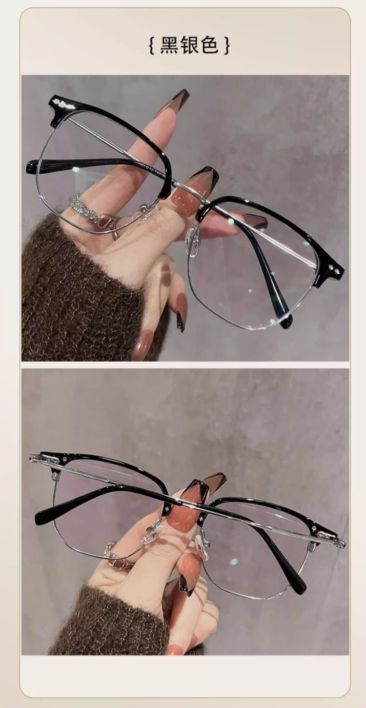 超轻眉线款半框眼镜男女同款近视配度数文艺素颜显瘦眼镜框眼镜架详情17