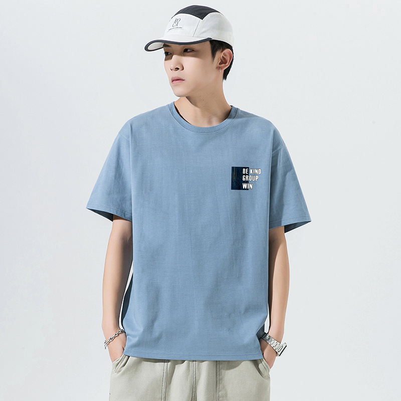 大码短袖t恤男2023夏新款棉T笑脸印花宽松男装男士爆款跑量T恤男详情20