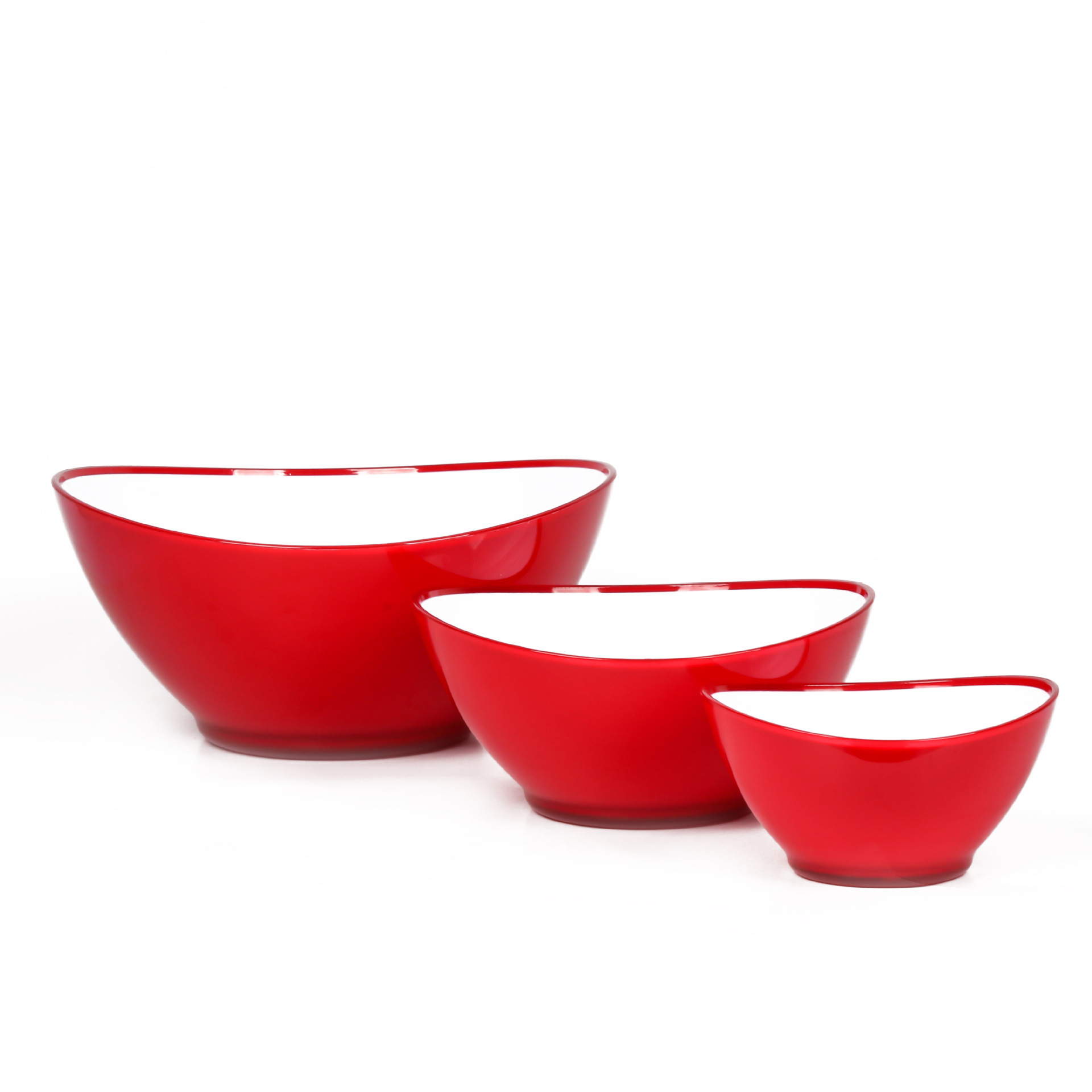 Wholesale PP double-layer three-piece set plastic bowls, ingot-shaped salad bowls, fresh-keeping bowls, fruit and vegetable bowls, BPA-free pic 2