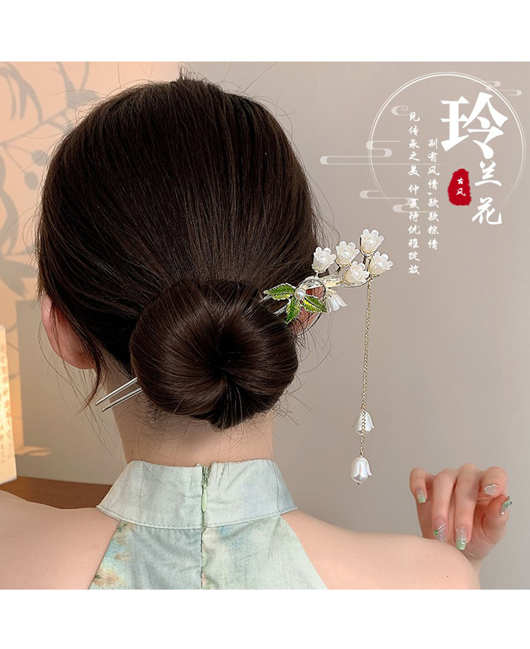 国风国潮古风气质花朵流苏发簪女新中式高级感盘头器发钗汉服旗袍簪子头饰详情6