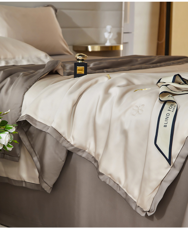 高端120支天丝夏凉被四件套夏季薄被子可水洗冰丝夏被真丝空调被.详情12