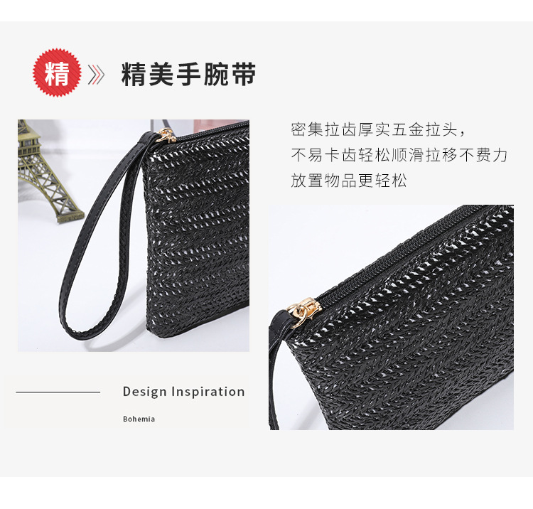 跨境风潮夏季新款女士草编包手拿包个性百搭大容量女士钱包超轻薄详情10