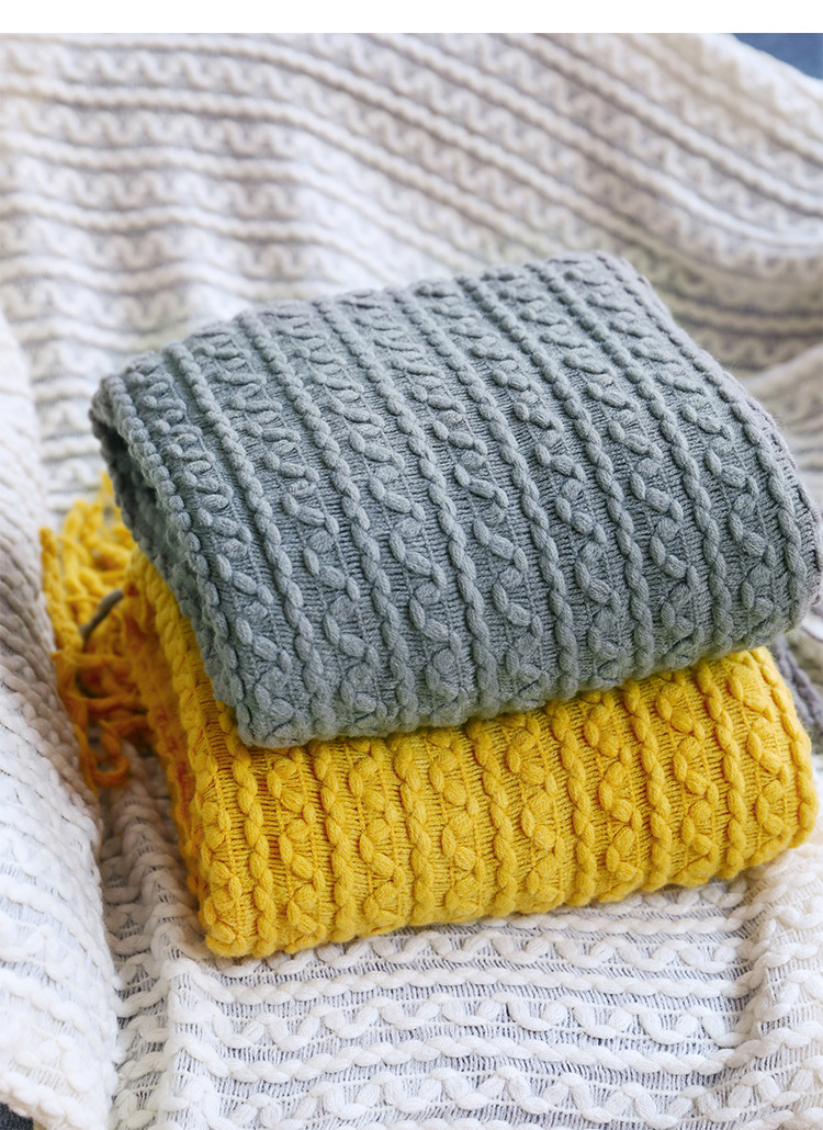 Sofa blanket, knitted blanket, Nordic sofa towel, cover fabric, fringed woolen blanket, air conditioning blanket, nap blanket, pillowbed blanket pic 29