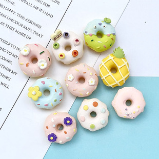 Pastoral style doughnuts, sweet and creative diy accessories, resin parts, homemade cream glue phone case materials wholesale pic 4