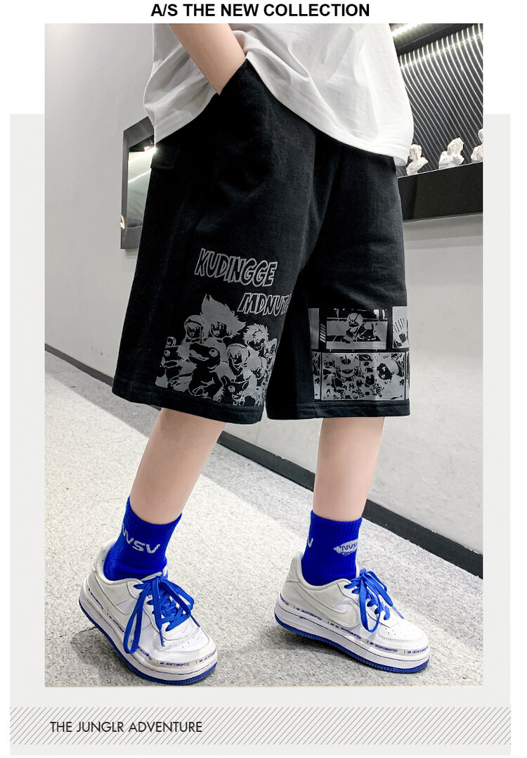 The 2022 new summer loose and stylish cotton capri shorts for boys are a trend of casual summer pants for middle-aged children pic 151