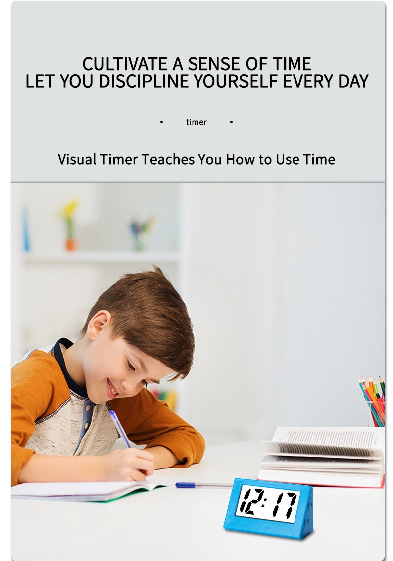 迷你立式三角钟 办公室书桌学习静音简约电子考试创意计时器学生详情8