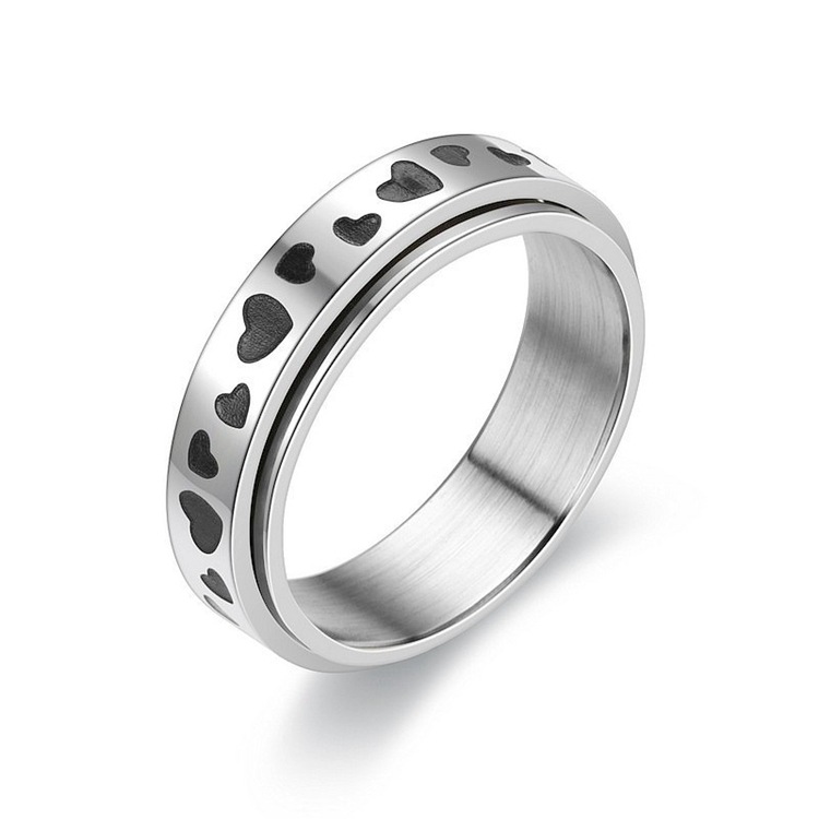 Cross-border Amazon bestseller titanium steel rotating ring, star and moon stress-relieving and anti-anxiety ring, European and American accessories/Chinese trend products pic 56