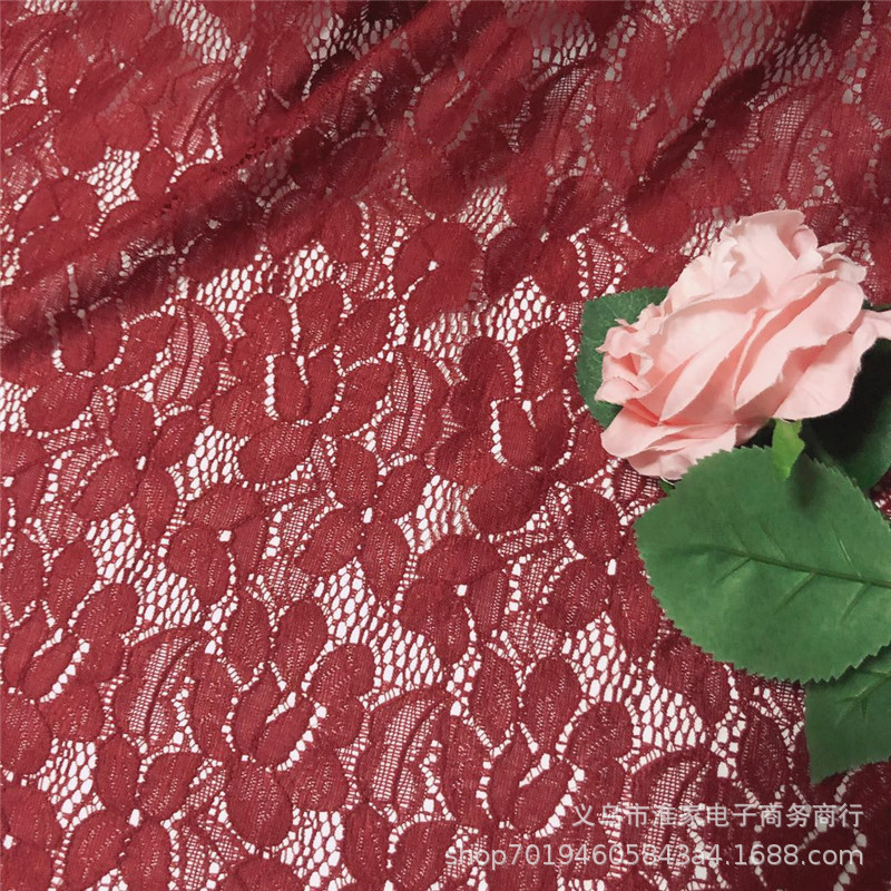 Factory direct sales of brocade lace fabric, purple gold flower elastic fabric, clothing, lace, window screen, dresses, underwear pic 5