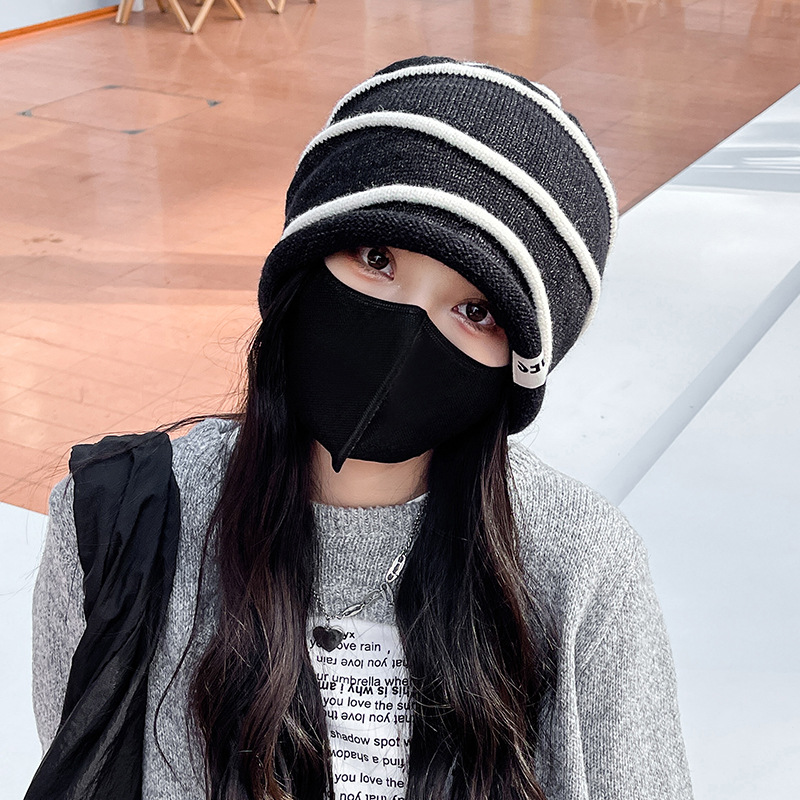 Sombrero lunzi primavera otoño stretch slim cara pequeña bolsa sombrero versión coreana cabeza grande wrap rizado heap heap sombrero invierno caliente sombrero frío mujer pic 10