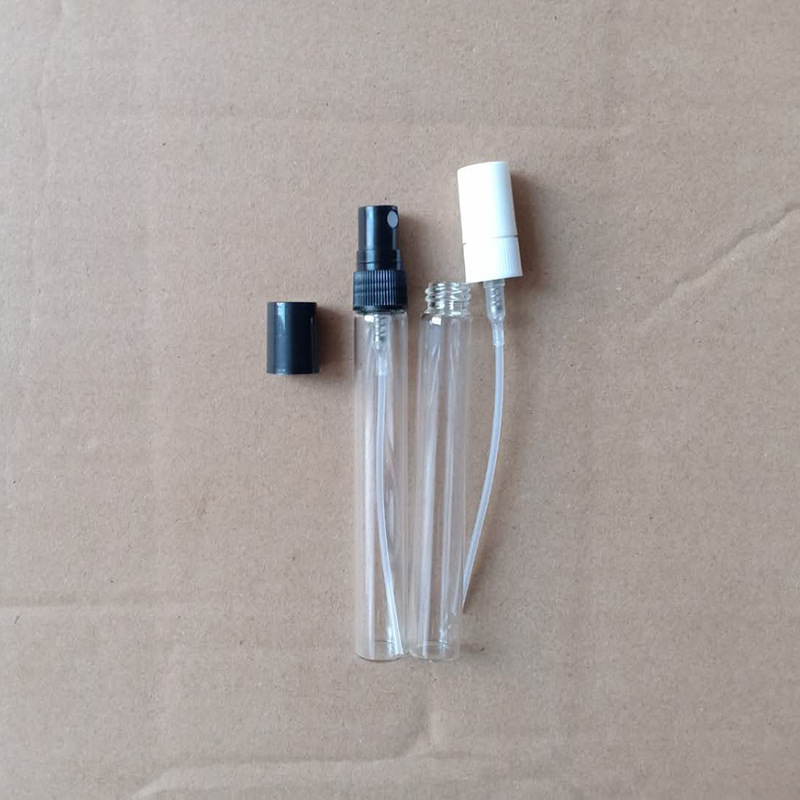 Available in stock: 2ml, 3ml, 5ml, 10ml black and white spray perfume samples, glass portioned spray empty bottles, pulled tube bottles pic 9