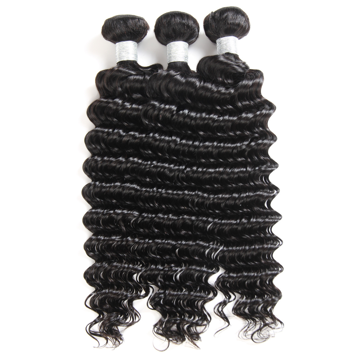 Foreign trade real hair curtain deep wave human hair Natural Color Spring Factory wholesale pic 13